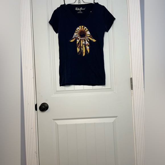 Lucky Brand Tops - Lucky brand navy blue v neck tshirt size M.